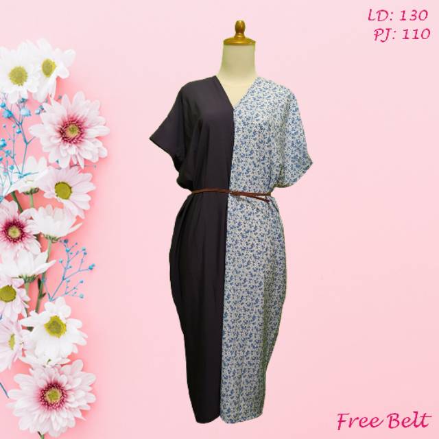 Kaftan Wanita Muslim Gamis Panjang Motif