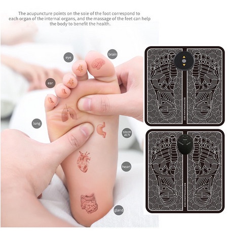 Alat Pijat Kaki Akupuntur | EMS Foot Massager Pad ElektrIK，Listrik Ems Pijat Kaki Tikar Pulse Akupunktur Pengisian Meningkatkan Sirkulasi Darah Meredakan Sakit