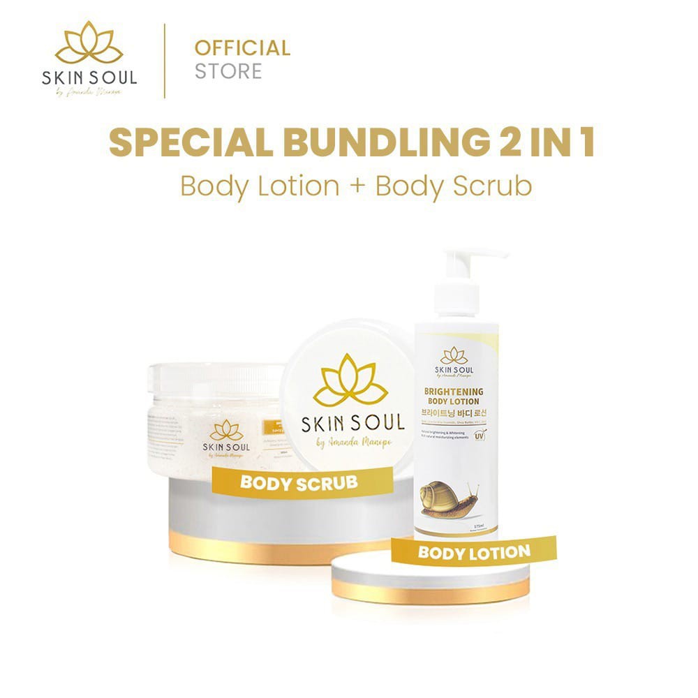 Skin Soul Paket Bundling - Skin Soul Brightening Body Lotion & Body Scrub by Amanda Manopo
