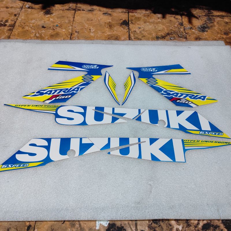 Stiker Stripping striping decal Graphic Suzuki Satria FU FI 2016 Biru moto GP model ori original
