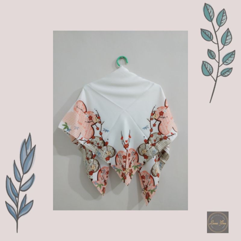 KERUDUNG HIJAB SEGI EMPAT UMAMA SHANGHAI MOTIF MURAH HARGA GROSIR PUTIH