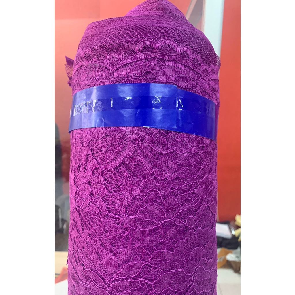 Kain BROKAT CORD LACE NON GLITTER-UNGU