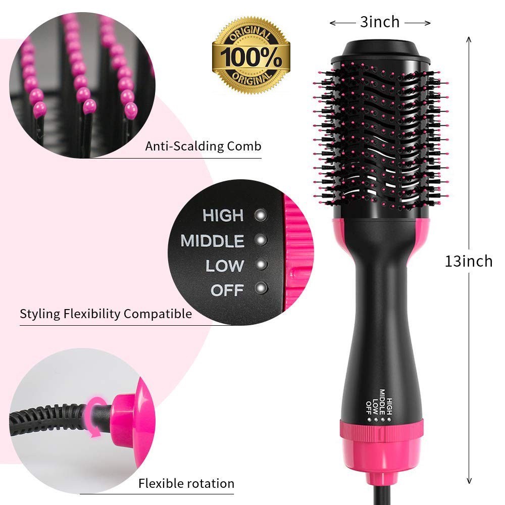 LM-0014 One Step Hair Dryer &amp; Styler Hot Air Brush Original Sisir Pengering Rambut 4 in 1