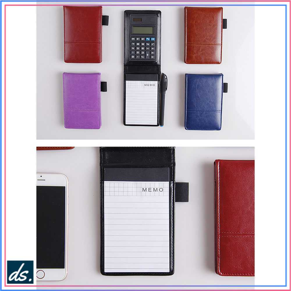 

Buku Catatan Binder Note Cover Kulit with Kalkulator