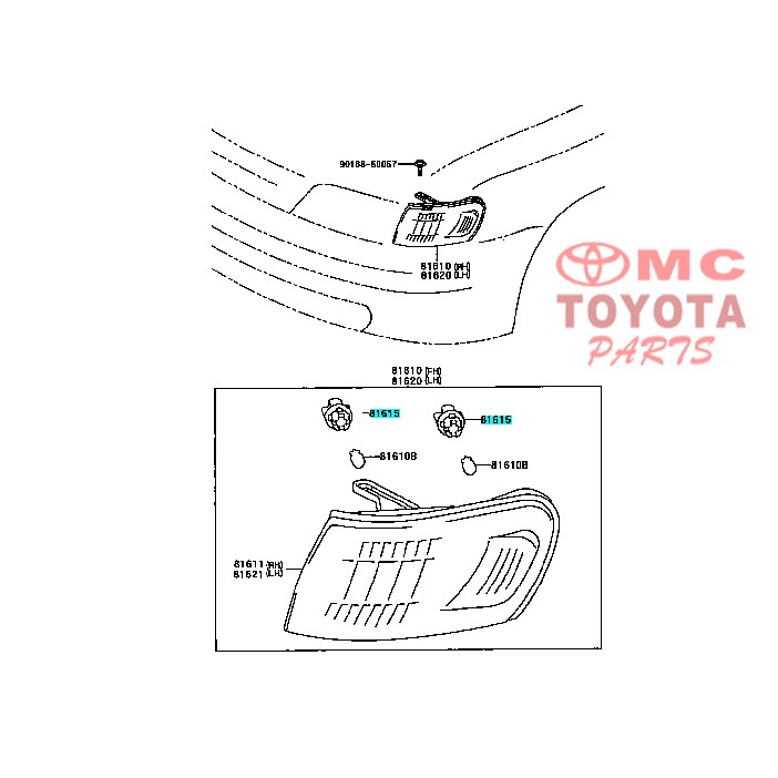 Socket Soket Lampu Sen Depan Corolla Great Land Cruiser 90075-99091