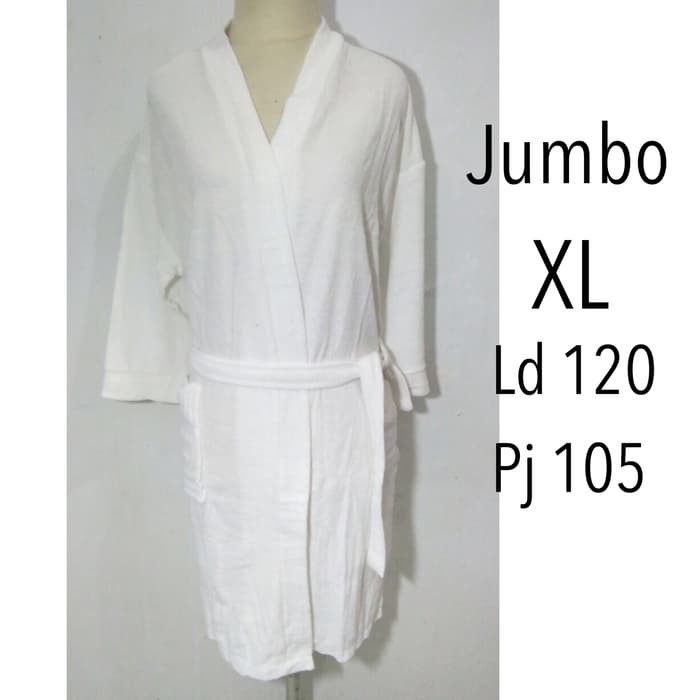 Handuk Mandi Kimono Dewasa Renang Jumbo Putih Vt D5f6