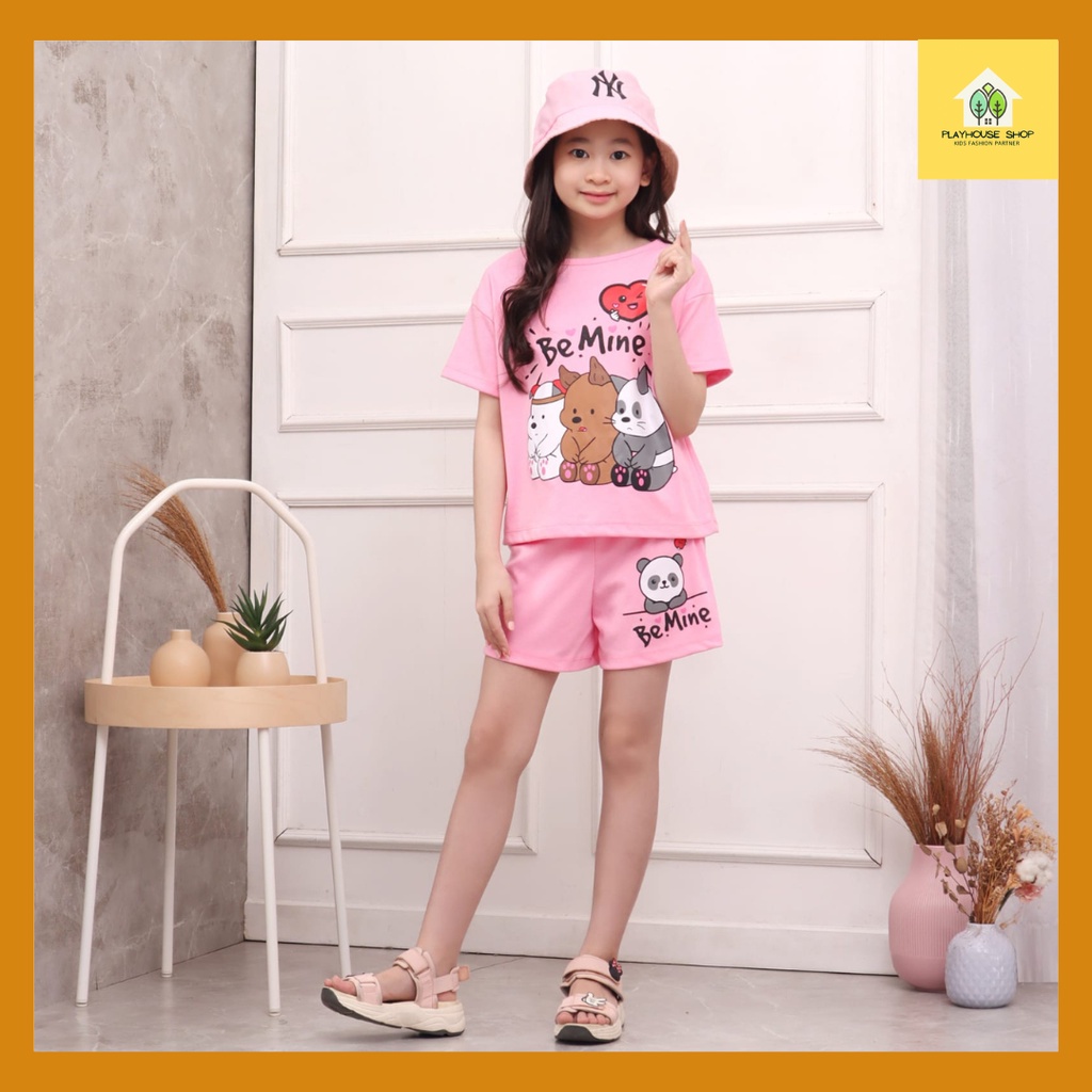 Setelan Santai Baju Tidur Rumah Anak Perempuan 4 -12 Tahun