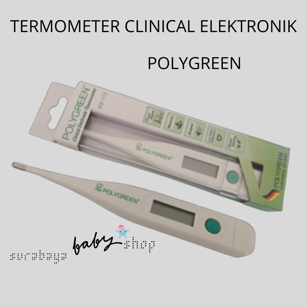 TERMOMETER CLINICAL ELEKTRONIK POLGREEN 940112 KD112 TERMOMETER SUHU DIGITAL CLINICAL