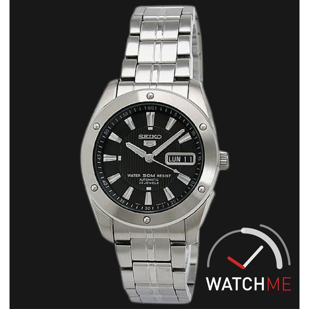 Jam Tangan Seiko 5 SNZF35K1 Automatic Black Dial 50m Stainless Steel Original Bergaransi