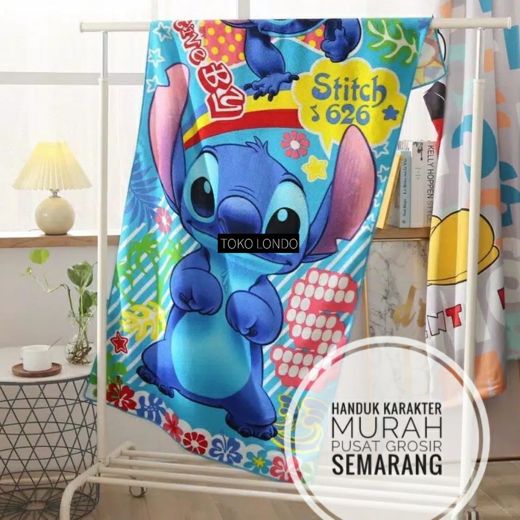 Handuk Karakter anak uk70x140cm ANNA PREMIUM Fro-zen Drae-mon Miki Tho-mas Poni Stit-ch Super-man MURAH-Stit-ch
