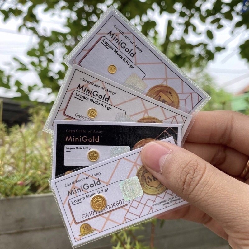 MiniGold 0,1 gr Logam Mulia Emas 24 Karat + KWITANSI RESMI