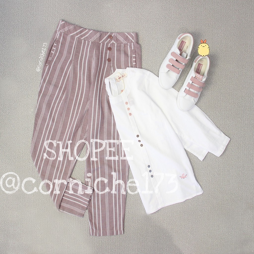 Corniche Baggy Button Pants Ungu - TP90291