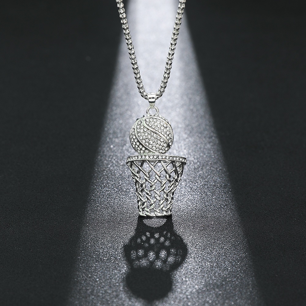 Kalung Rantai Bahan Stainless Steel Warna Emas Silver Gaya Hip Hop Untuk Pria