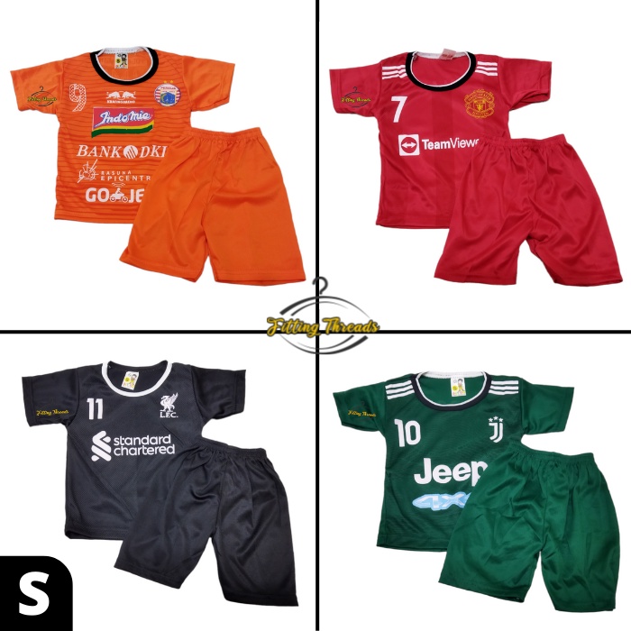 Setelan Baju Celana Bola Anak Bayi 0-12 Bulan Lengan Pendek / Stelan Kaos Bola Bayi Newborn