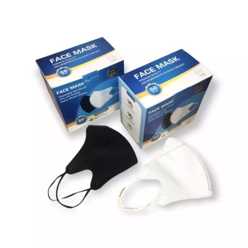 GROSIR MEDAN - DUCKBILL FACEMASK 3PLY BERGARIS 1BOX ISI 50PC