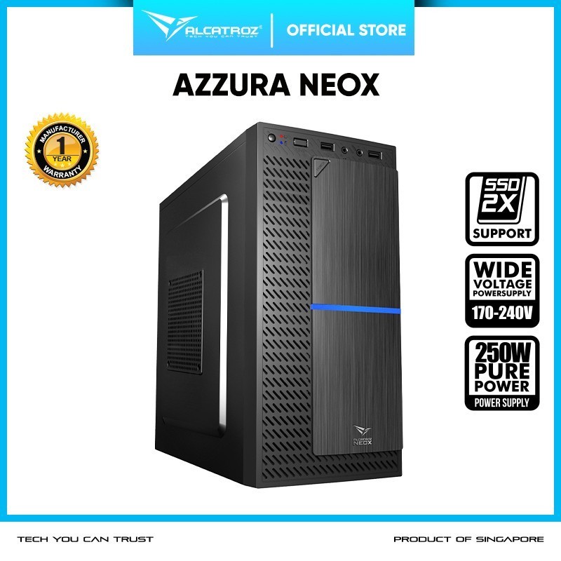 Casing Alcatroz Azzura NEOX Mini-ATX with 450Watts PSU - Alcatroz NEOX - BLUE
