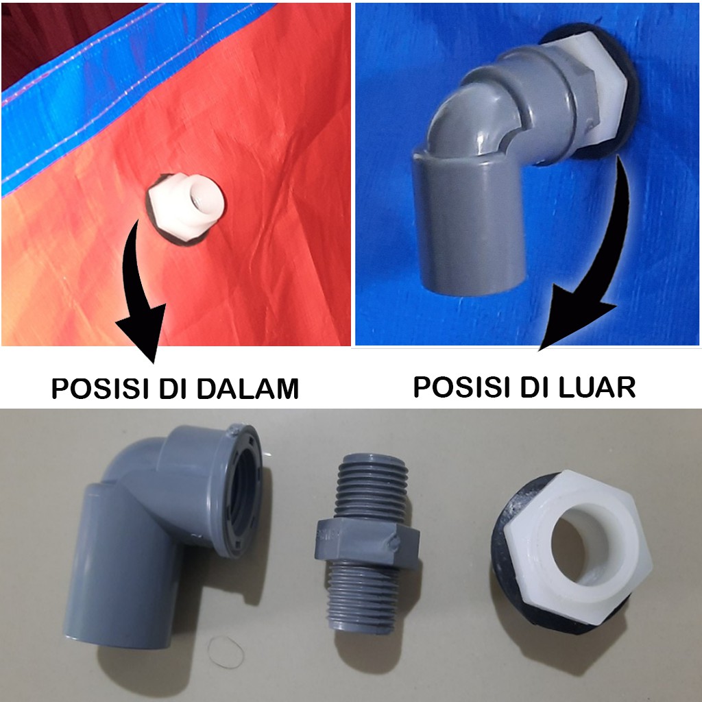 Alat Pembuangan Air Kolam Terpal / Sirkulasi Kolam Terpal, Sirkulasi 1/2 IN, Buat Penguras Air Kolam