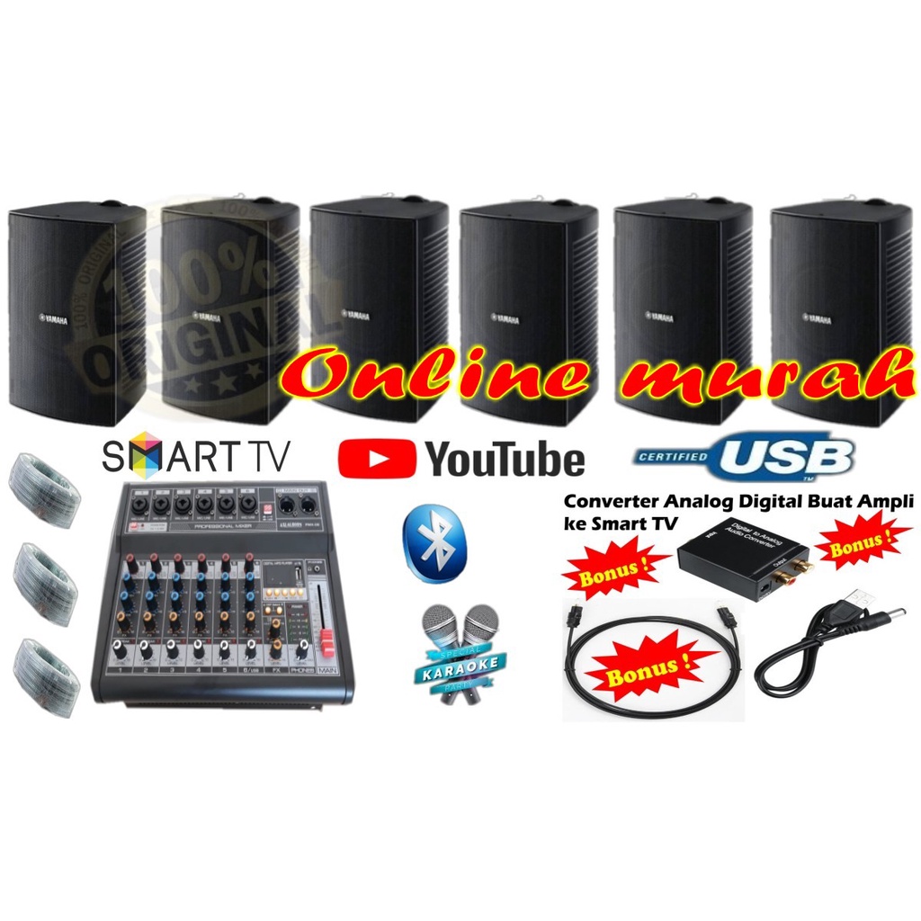paket sound system 6 speaker cafe gudang yamaha vs6 axl audion pmx 06