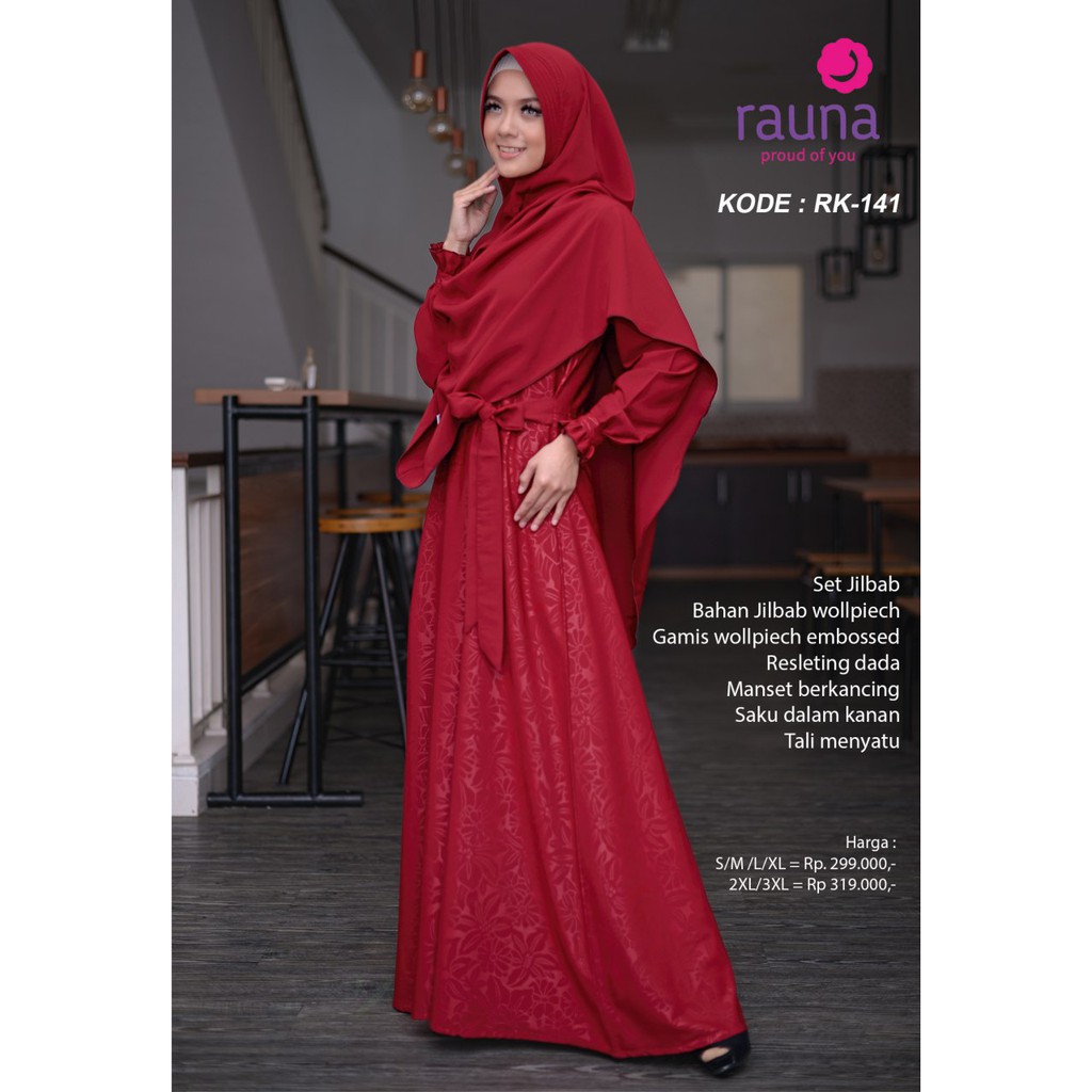 GAMIS SYAR'I RAUNA RK 141 MAROON [GAMIS SYAR'I MURAH]