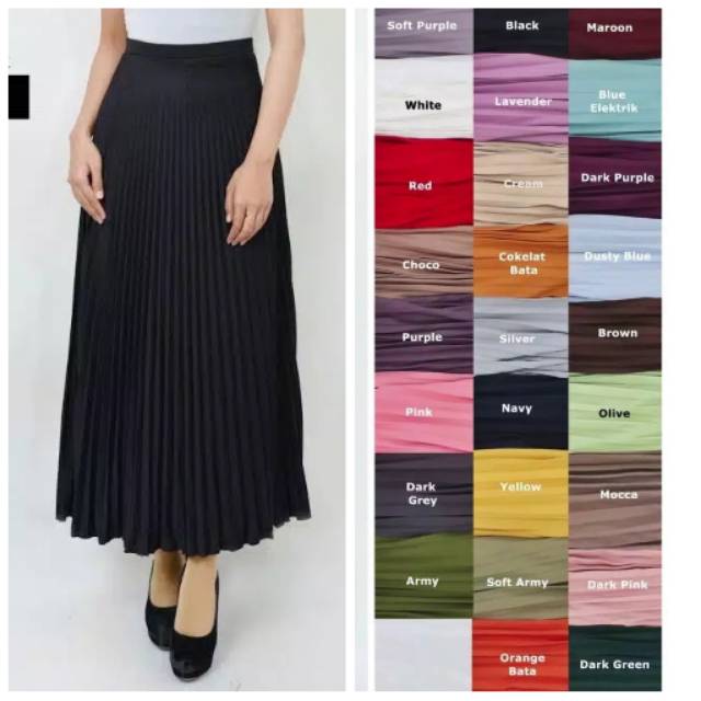 Rok pliket / Rok plisket panjang / Rok plisket premium / Rok plisket murah / Rok panjang