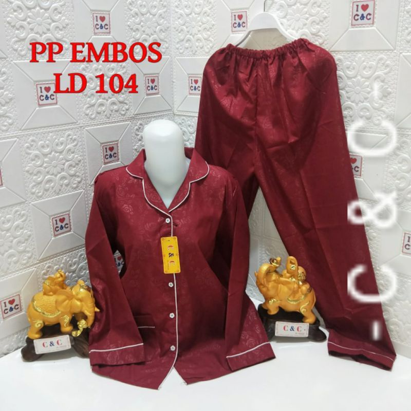 Baju Tidur PP Standar Piyama Lengan Panjang Hembos LD 104cm