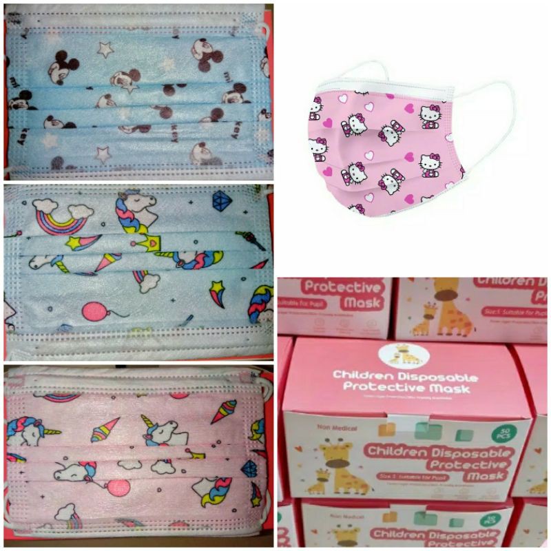 

MASKER ANAK 3 PLY MOTIF LUCU 1 BOX ISI 50 PCS