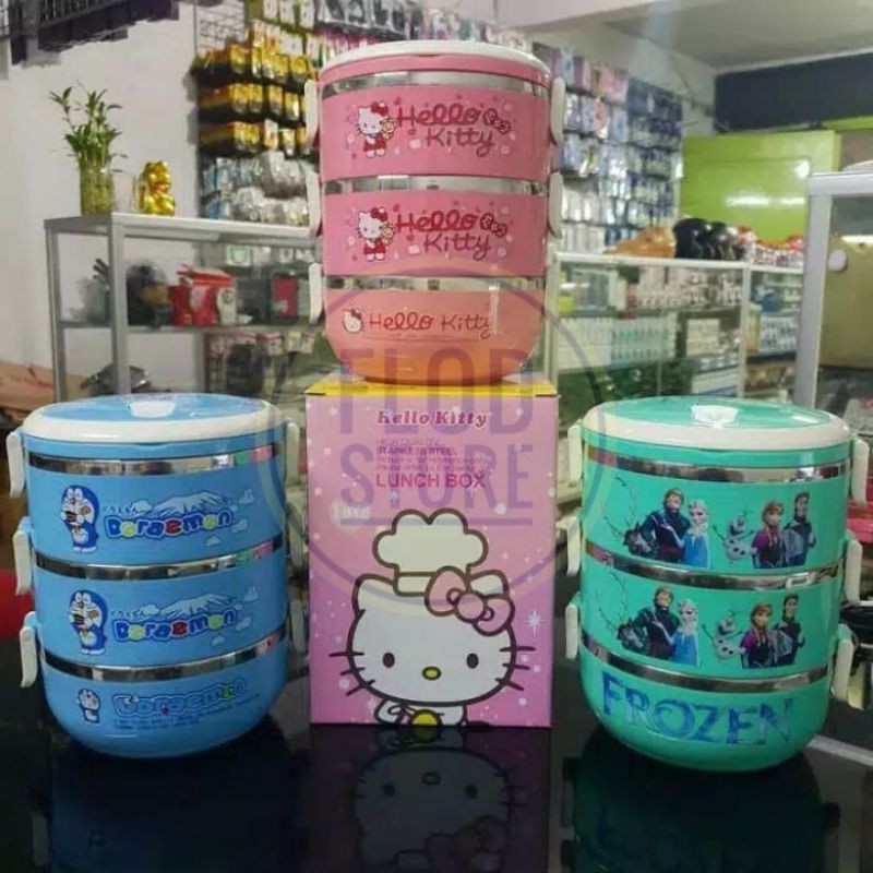 Rantang karakter hellokitty Doraemon frozen
