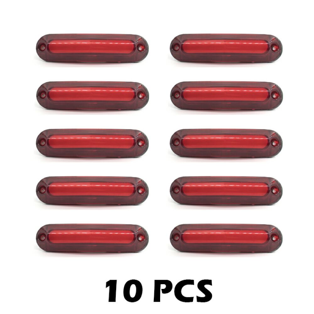 10pcs 12V 24V 6lampu LED Penanda Sisi Mobil Indikator Eksternal Peringatan Tail Light Trailer Truk Truk Truk Perahu Lampu Aksesoris