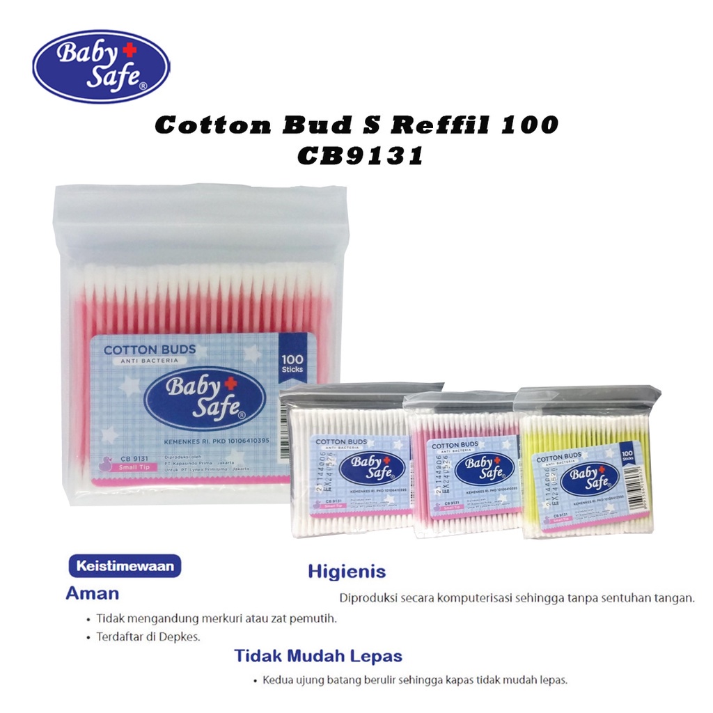 BABYSAFE MURAH COTTON BUDS REFILL SMALL / KOREK KUPING ( CB9131 ) BABY SAFE