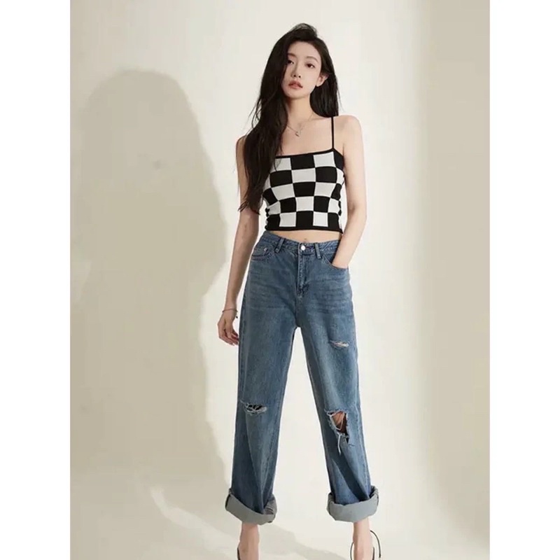 TANK BEBE DALAMAN TANKTOP CHECKER IMPORT WANITA MX975