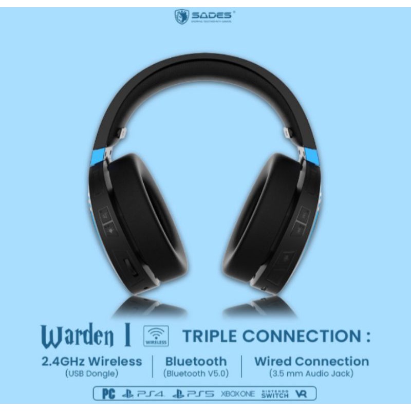 headset gaming sades warden l with bluetooth 5,0 SA-201