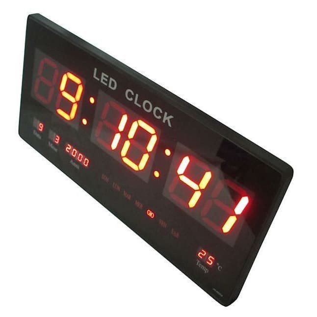 Jam Dinding Digital Led Tembok Clock SMS-4622 Merah