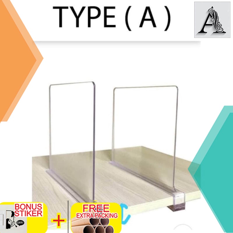 

Grosir Akrilik sekat meja/ pembatas meja 80 X 60 CM (2MM) type A - CLIPPER 105CM