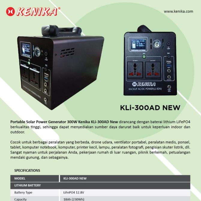 PORTABLE SOLAR POWER GENERATOR 300W KENIKA KLI-300AD