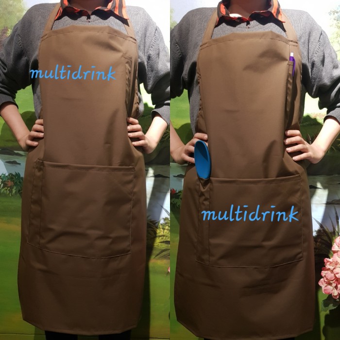 Apron Masak / Celemek Dapur / Apron Waterproof Premium/ Apron Anti Air - Biru LIMITED