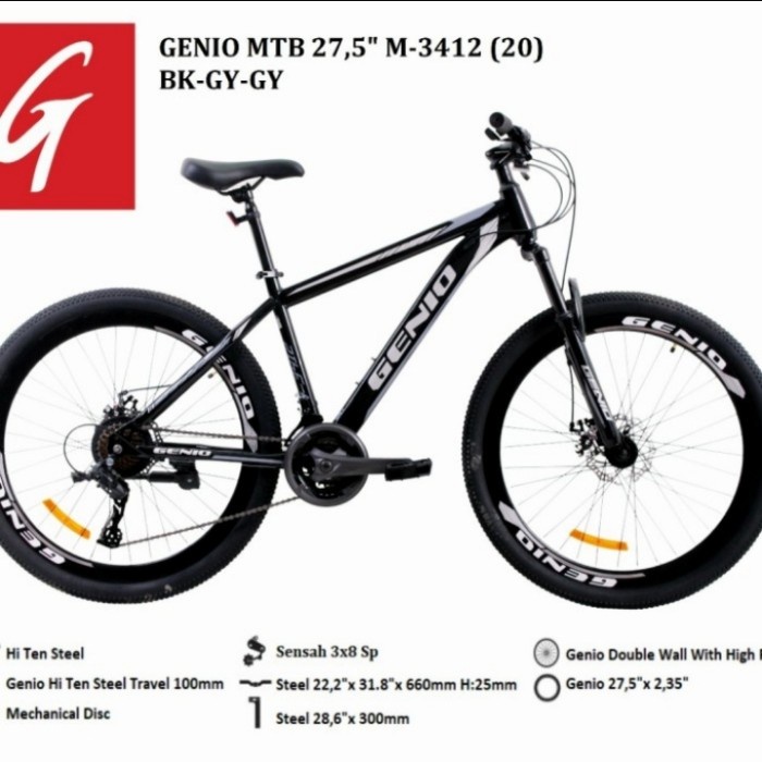 Sepeda gunung MTB Genio by united 27.5 inch M-3412