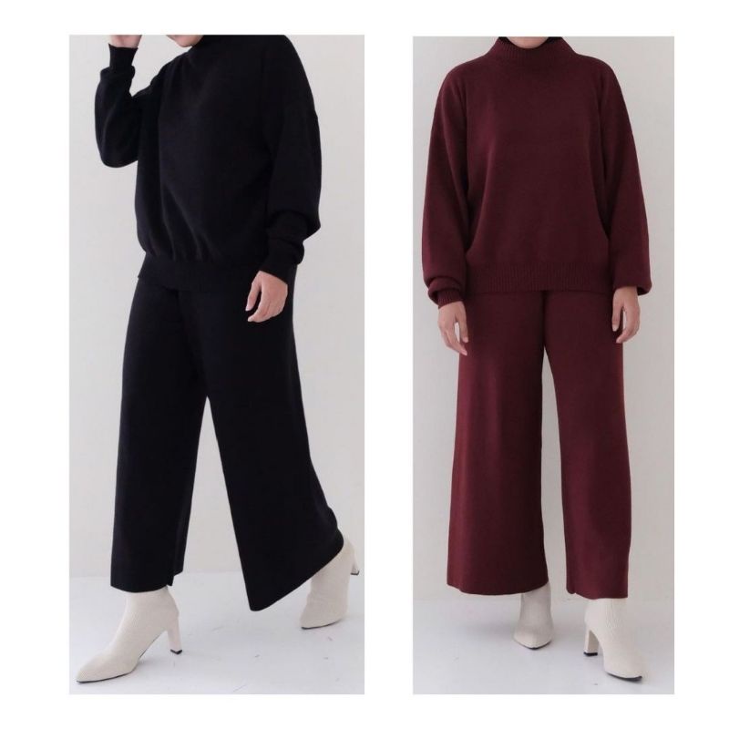 READY SIAP KIRIM Esme Set Jet Black by hijabnueta hijab nueta