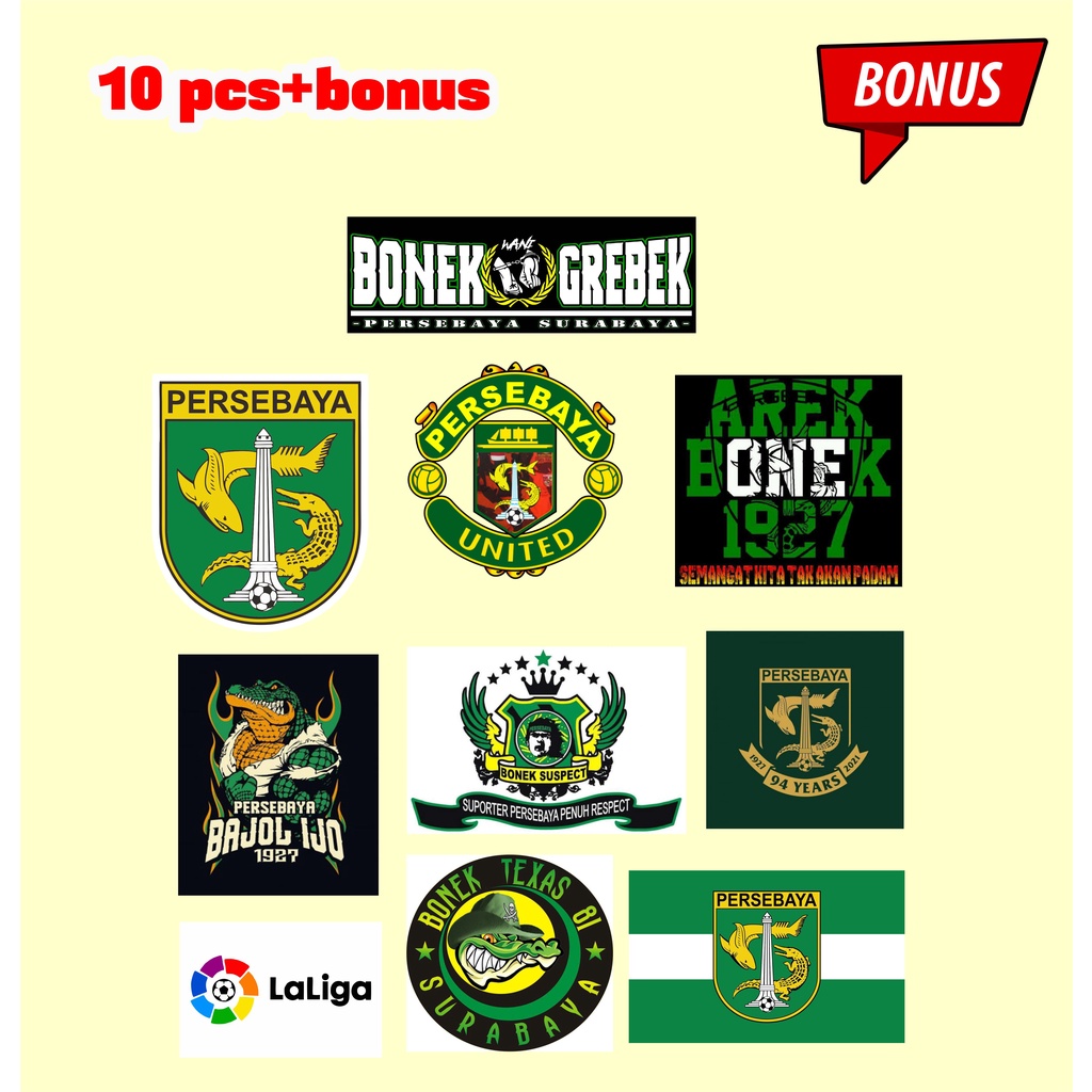 

Paket Stiker Sepak bola - Football club Persebaya High Quality