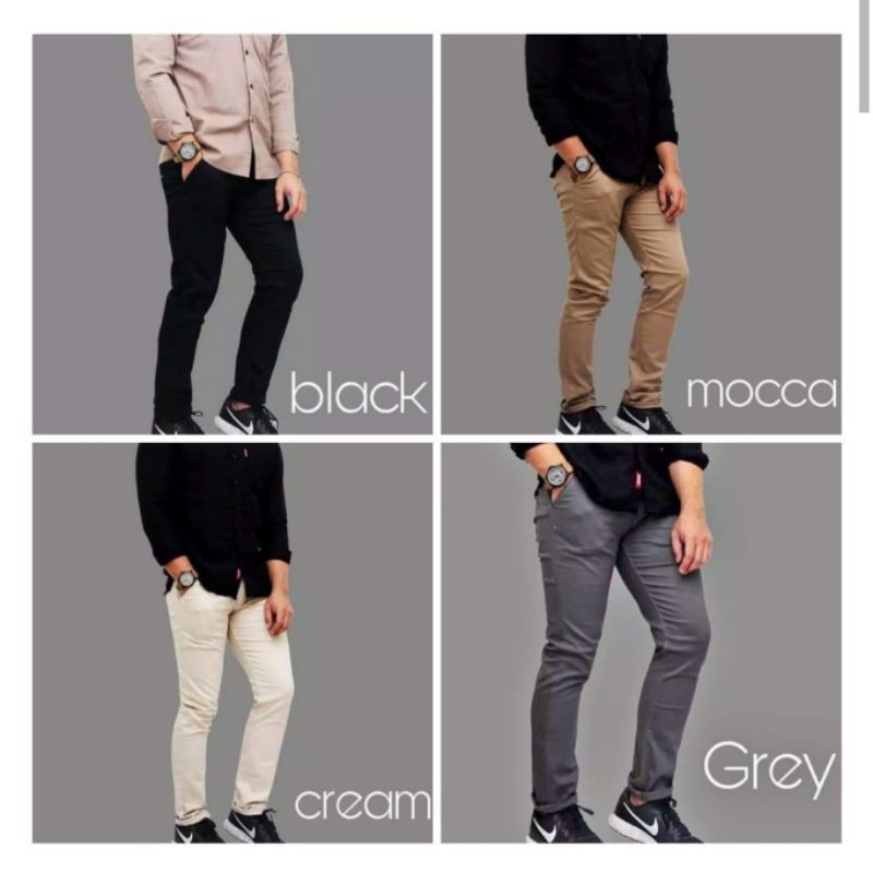 Celana Pria Chino SLIMFIT Panjang | Celana Cowok Chinos Keren | Celana Ngetren Kekinian Bagus Murah