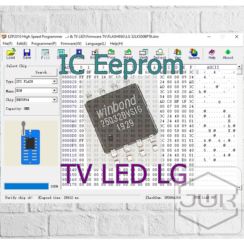 IC Eeprom plus Firmware TV LG Siap Pakai