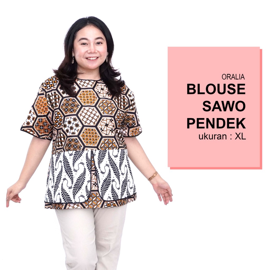 Jual Blouse Big Size Wanita Atasan Batik Jumbo L Xl 2l 3l 4l 5l 6l 7l