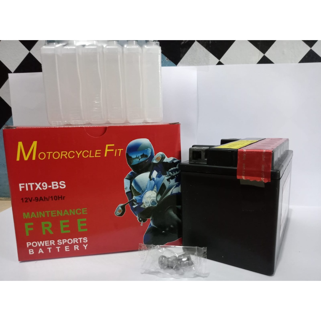 aki motor kering termurah apache, vespa excel MF FITX9-BS/MTX9 AKI ORIGINAL AKI BAGUS 9AH 12V