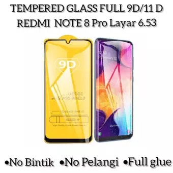 TEMPERED GLASS TG 9D FULL LEM XIAOMI REDMI NOTE 8 NOTE8 - HITAM MURAH
