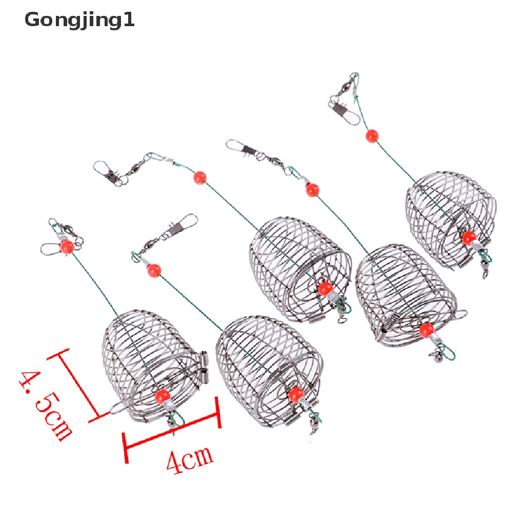 Gongjing1 5PCs / Set Keranjang Umpan Pancing Ikan Bahan Kawat