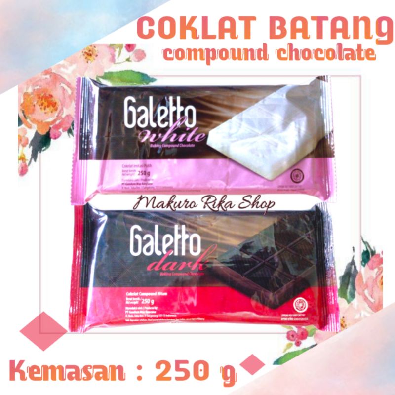 

Coklat batang Galetto 250g / Cokelat batang galeto putih / white chocolate / Cokelat batang galeto hitam / Dark chocolate