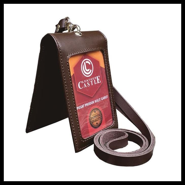 

TERLARIS ID CARD HOLDER DOUBLE FLIP MAGNET TALI KULIT COKLAT TERLARIS