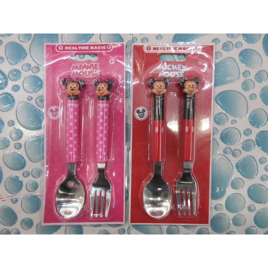 ( SUPER SALE) Sendok makan dan garpu Mickey Minnie-85C17 | Shopee Indonesia