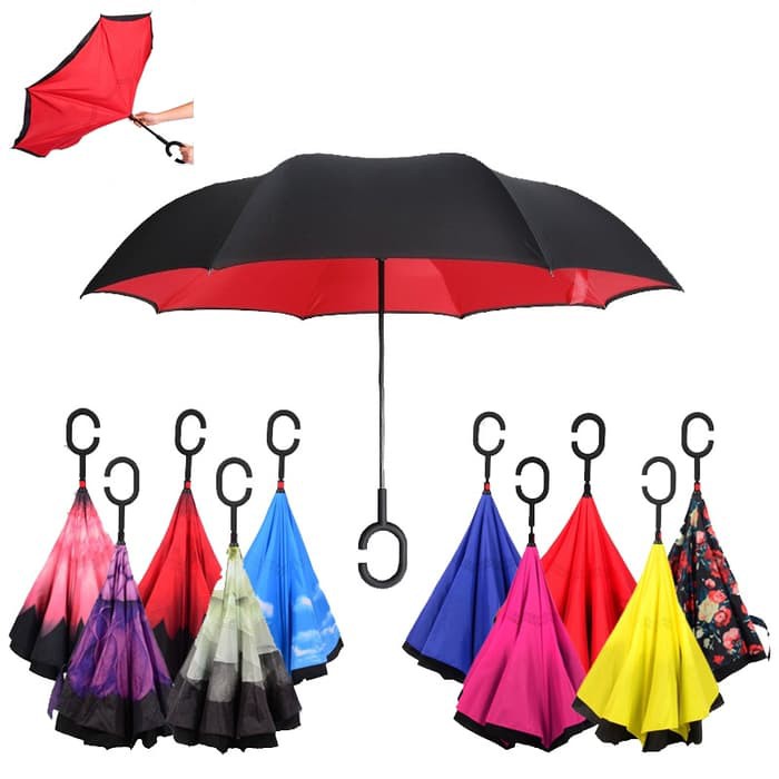 Payung Terbalik Reverse Umbrella With C Handle