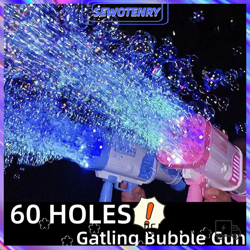 【COD】LED Bubble Gun 60 Lubang / Pistol Gelembung 60 Lubang / Big Bubble Gun / Bubble Gun Jumbo