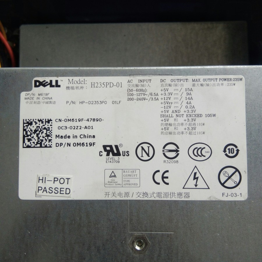 Power Supply PSU H235PD -01 235W Untuk DELL OPTIPLEX 380